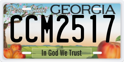 GA license plate CCM2517