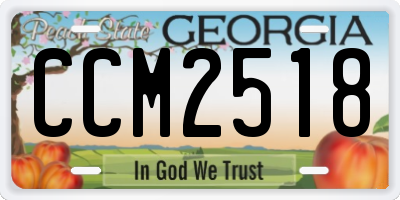 GA license plate CCM2518