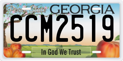 GA license plate CCM2519