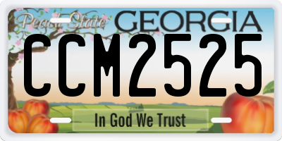 GA license plate CCM2525