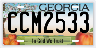 GA license plate CCM2533