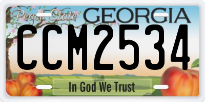 GA license plate CCM2534