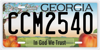 GA license plate CCM2540