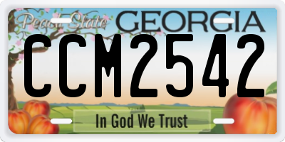 GA license plate CCM2542