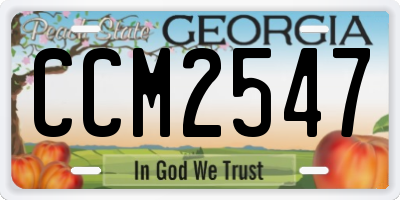 GA license plate CCM2547