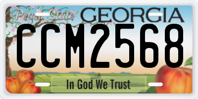 GA license plate CCM2568