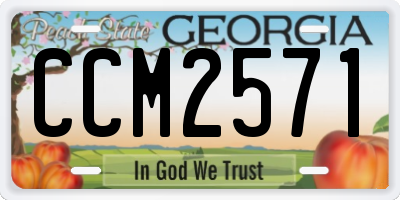 GA license plate CCM2571