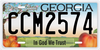 GA license plate CCM2574