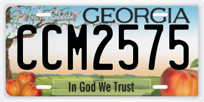 GA license plate CCM2575