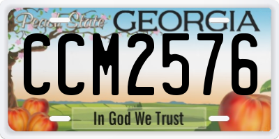 GA license plate CCM2576