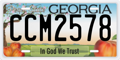 GA license plate CCM2578