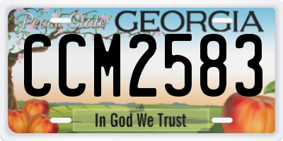 GA license plate CCM2583