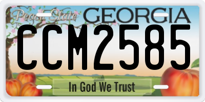 GA license plate CCM2585