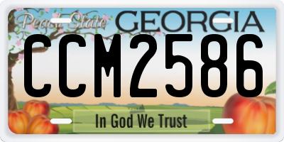 GA license plate CCM2586