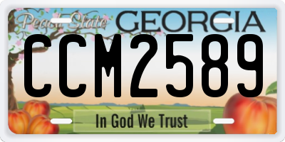 GA license plate CCM2589