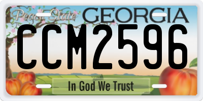 GA license plate CCM2596