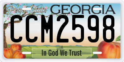 GA license plate CCM2598