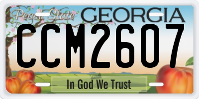 GA license plate CCM2607