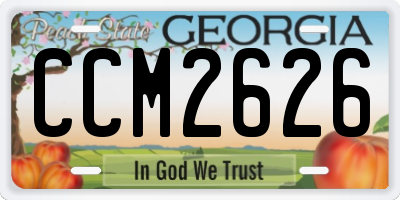 GA license plate CCM2626
