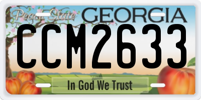 GA license plate CCM2633