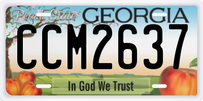 GA license plate CCM2637