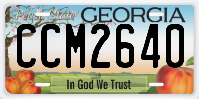 GA license plate CCM2640