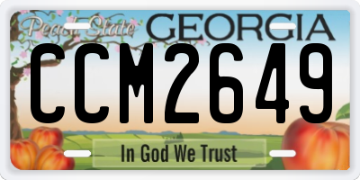 GA license plate CCM2649