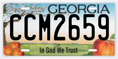 GA license plate CCM2659