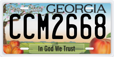 GA license plate CCM2668