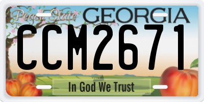 GA license plate CCM2671