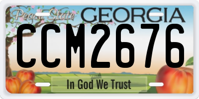 GA license plate CCM2676