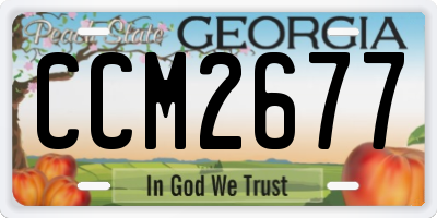 GA license plate CCM2677