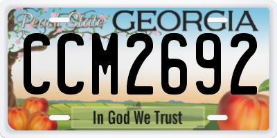 GA license plate CCM2692
