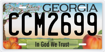 GA license plate CCM2699