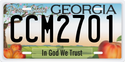 GA license plate CCM2701