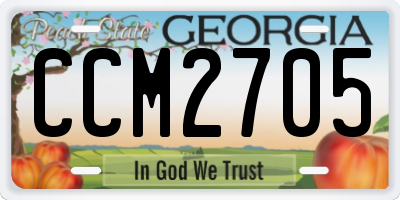GA license plate CCM2705