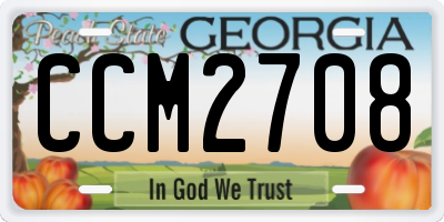 GA license plate CCM2708