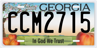 GA license plate CCM2715