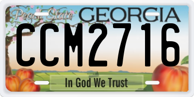 GA license plate CCM2716