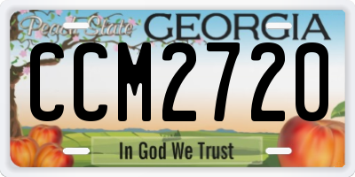 GA license plate CCM2720