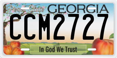 GA license plate CCM2727