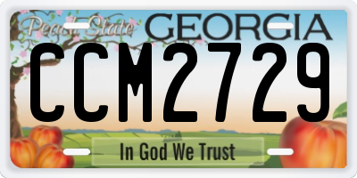 GA license plate CCM2729