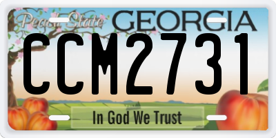 GA license plate CCM2731