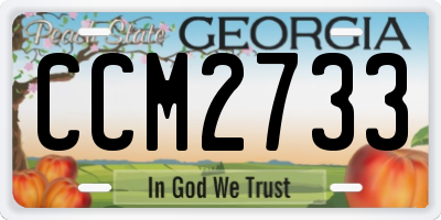 GA license plate CCM2733