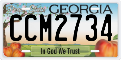 GA license plate CCM2734