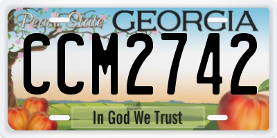 GA license plate CCM2742