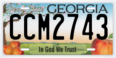 GA license plate CCM2743