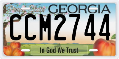 GA license plate CCM2744