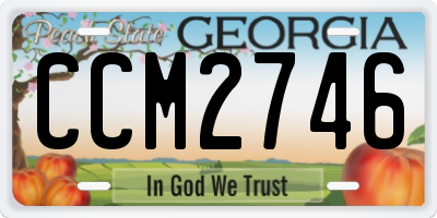 GA license plate CCM2746