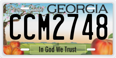 GA license plate CCM2748